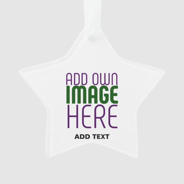 MODERN EDITABLE SIMPLE WHITE IMAGE TEXT TEMPLATE ORNAMENT (Front)