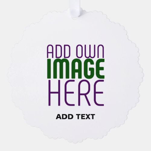 MODERN EDITABLE SIMPLE WHITE IMAGE TEXT TEMPLATE ORNAMENT CARD
