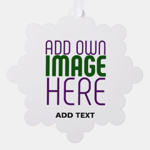 MODERN EDITABLE SIMPLE WHITE IMAGE TEXT TEMPLATE ORNAMENT CARD