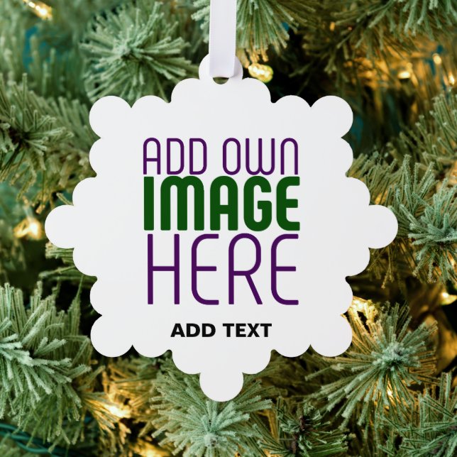 MODERN EDITABLE SIMPLE WHITE IMAGE TEXT TEMPLATE ORNAMENT CARD (Insitu (Tree))
