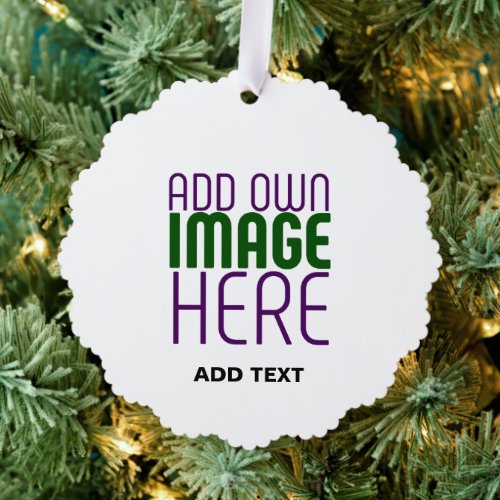 MODERN EDITABLE SIMPLE WHITE IMAGE TEXT TEMPLATE ORNAMENT CARD