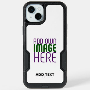 MODERN EDITABLE SIMPLE WHITE IMAGE TEXT TEMPLATE iPhone 15 PLUS CASE