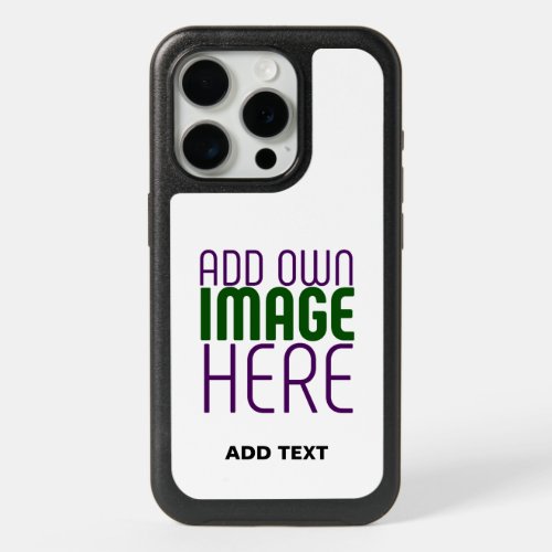 MODERN EDITABLE SIMPLE WHITE IMAGE TEXT TEMPLATE iPhone 15 PRO CASE