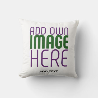 MODERN EDITABLE SIMPLE WHITE IMAGE TEXT TEMPLATE OUTDOOR PILLOW