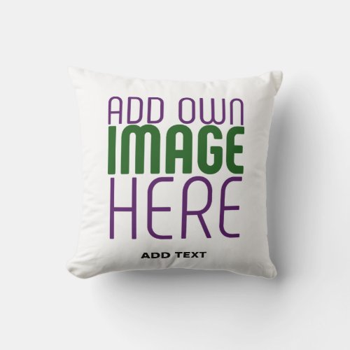 MODERN EDITABLE SIMPLE WHITE IMAGE TEXT TEMPLATE OUTDOOR PILLOW