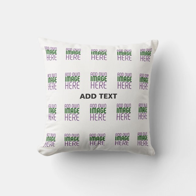 MODERN EDITABLE SIMPLE WHITE IMAGE TEXT TEMPLATE OUTDOOR PILLOW (Front)