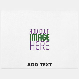 MODERN EDITABLE SIMPLE WHITE IMAGE TEXT TEMPLATE OUTDOOR RUG