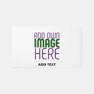 MODERN EDITABLE SIMPLE WHITE IMAGE TEXT TEMPLATE OUTDOOR RUG
