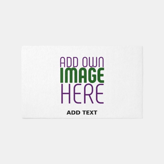 MODERN EDITABLE SIMPLE WHITE IMAGE TEXT TEMPLATE OUTDOOR RUG (Front)