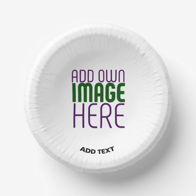 MODERN EDITABLE SIMPLE WHITE IMAGE TEXT TEMPLATE PAPER BOWLS (Front)