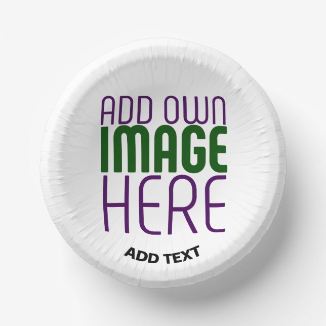 MODERN EDITABLE SIMPLE WHITE IMAGE TEXT TEMPLATE PAPER BOWLS (Front)