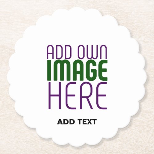 MODERN EDITABLE SIMPLE WHITE IMAGE TEXT TEMPLATE PAPER COASTER