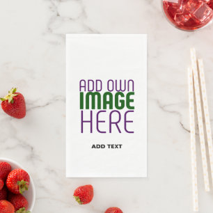 MODERN EDITABLE SIMPLE WHITE IMAGE TEXT TEMPLATE PAPER GUEST TOWELS