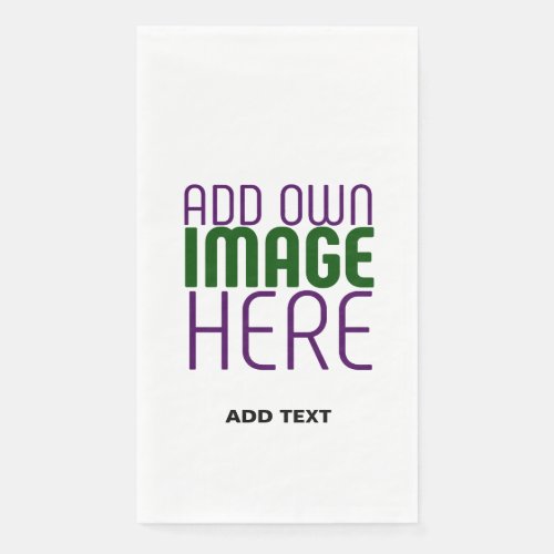 MODERN EDITABLE SIMPLE WHITE IMAGE TEXT TEMPLATE PAPER GUEST TOWELS