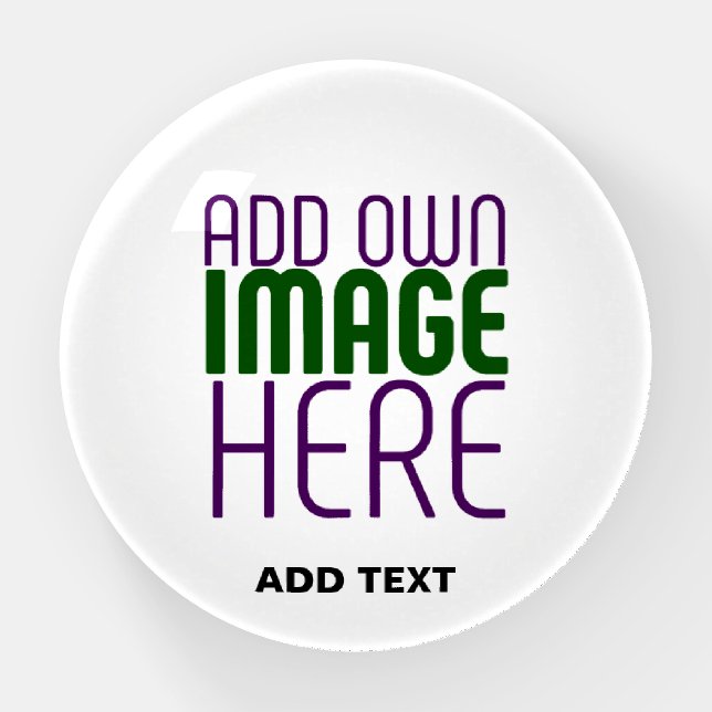 MODERN EDITABLE SIMPLE WHITE IMAGE TEXT TEMPLATE PAPERWEIGHT (Front)