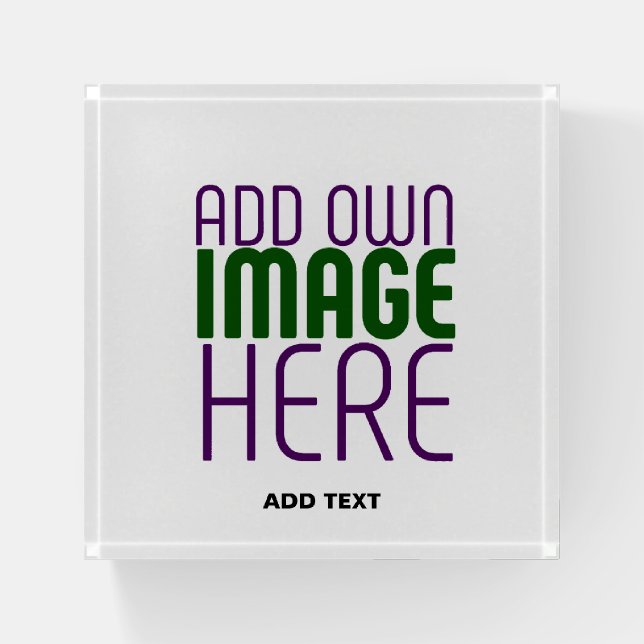 MODERN EDITABLE SIMPLE WHITE IMAGE TEXT TEMPLATE PAPERWEIGHT (Front)