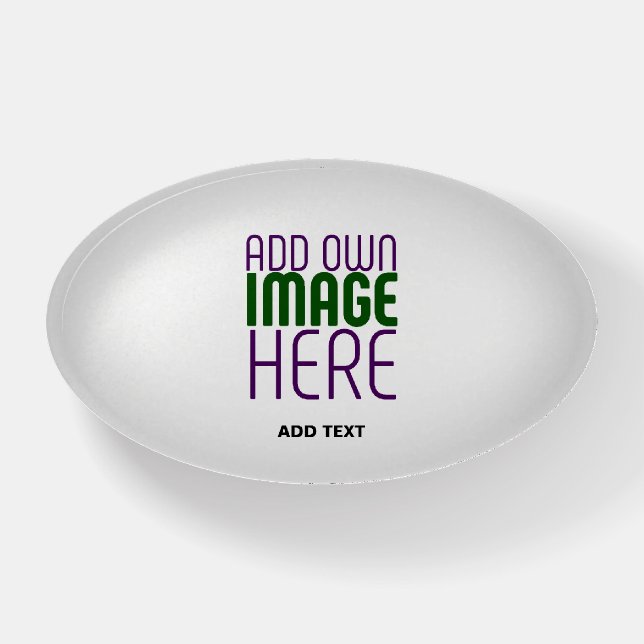 MODERN EDITABLE SIMPLE WHITE IMAGE TEXT TEMPLATE PAPERWEIGHT (Front)