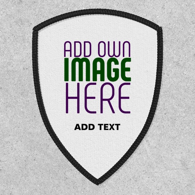 MODERN EDITABLE SIMPLE WHITE IMAGE TEXT TEMPLATE PATCH (Front)