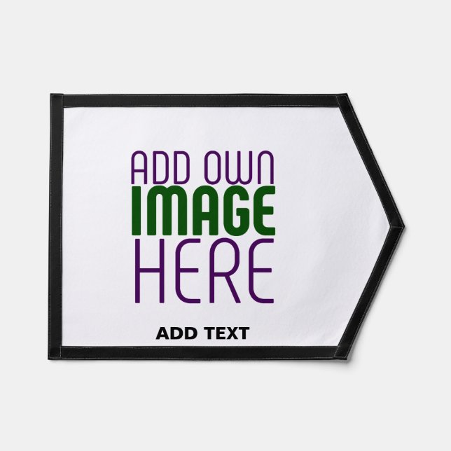 MODERN EDITABLE SIMPLE WHITE IMAGE TEXT TEMPLATE PENNANT (Front)