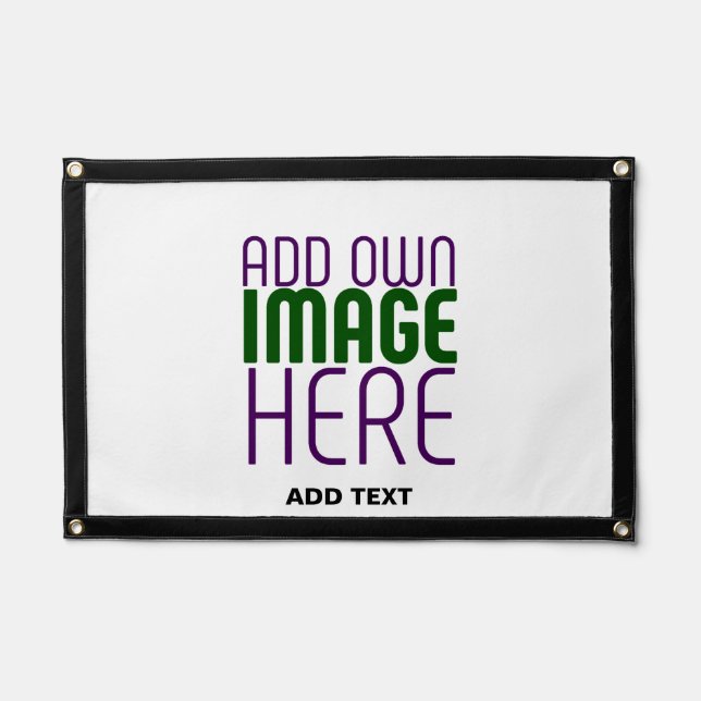 MODERN EDITABLE SIMPLE WHITE IMAGE TEXT TEMPLATE PENNANT (Front)