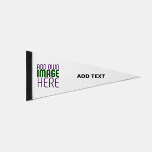 MODERN EDITABLE SIMPLE WHITE IMAGE TEXT TEMPLATE PENNANT FLAG