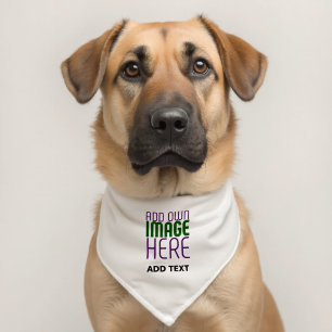 MODERN EDITABLE SIMPLE WHITE IMAGE TEXT TEMPLATE PET BANDANA COLLAR