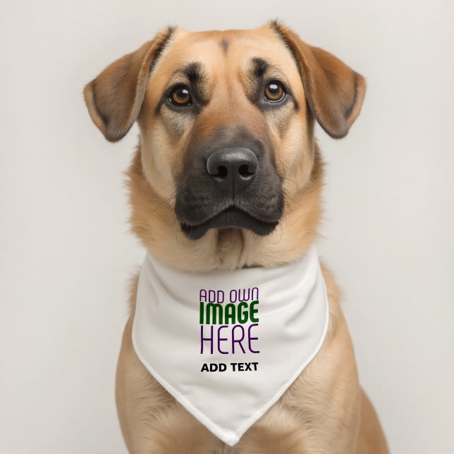  MODERN EDITABLE SIMPLE WHITE IMAGE TEXT TEMPLATE PET BANDANA COLLAR (Dog 2)
