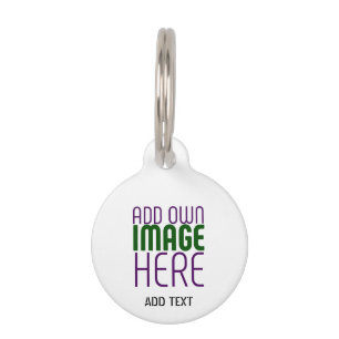 MODERN EDITABLE SIMPLE WHITE IMAGE TEXT TEMPLATE PET ID TAG