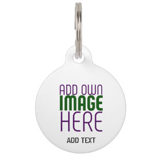 MODERN EDITABLE SIMPLE WHITE IMAGE TEXT TEMPLATE PET ID TAG
