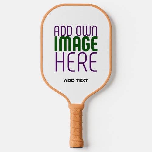MODERN EDITABLE SIMPLE WHITE IMAGE TEXT TEMPLATE PICKLEBALL PADDLE