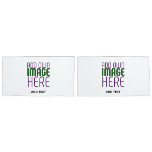 MODERN EDITABLE SIMPLE WHITE IMAGE TEXT TEMPLATE PILLOW CASE