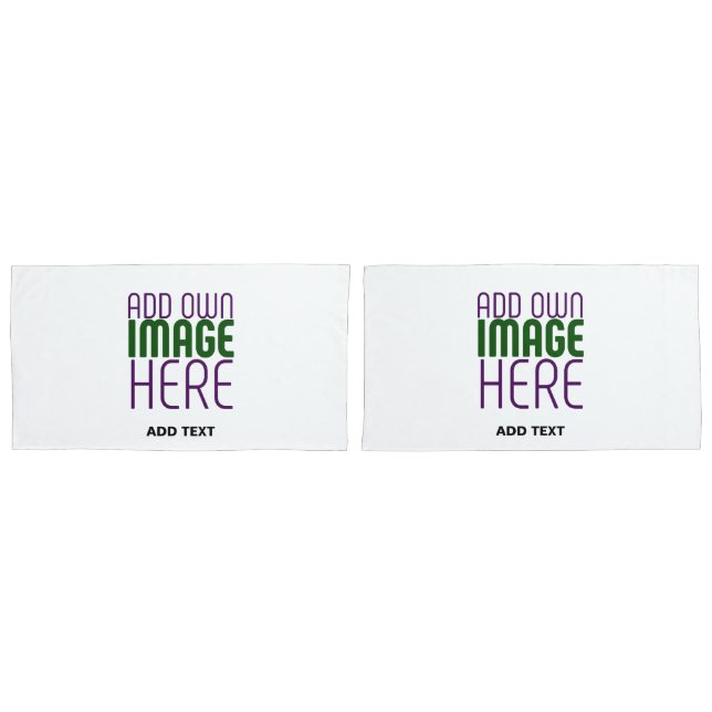 MODERN EDITABLE SIMPLE WHITE IMAGE TEXT TEMPLATE PILLOW CASE (Front-Set)