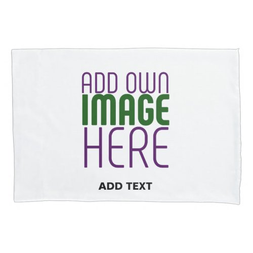 MODERN EDITABLE SIMPLE WHITE IMAGE TEXT TEMPLATE PILLOW CASE
