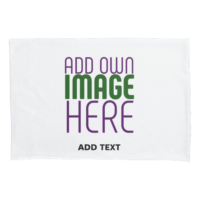 MODERN EDITABLE SIMPLE WHITE IMAGE TEXT TEMPLATE PILLOW CASE (Front)