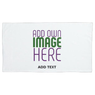 MODERN EDITABLE SIMPLE WHITE IMAGE TEXT TEMPLATE PILLOW CASE