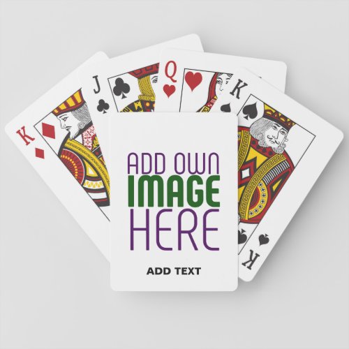 MODERN EDITABLE SIMPLE WHITE IMAGE TEXT TEMPLATE PLAYING CARDS