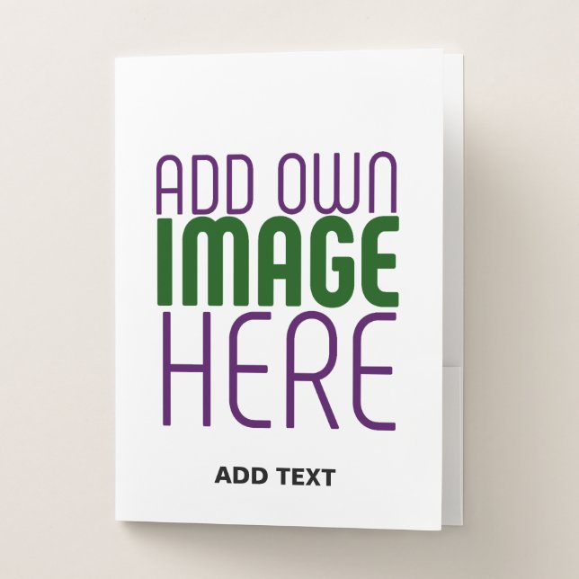 MODERN EDITABLE SIMPLE WHITE IMAGE TEXT TEMPLATE POCKET FOLDER (Front)