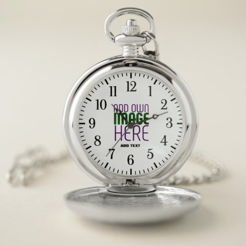 MODERN EDITABLE SIMPLE WHITE IMAGE TEXT TEMPLATE POCKET WATCH