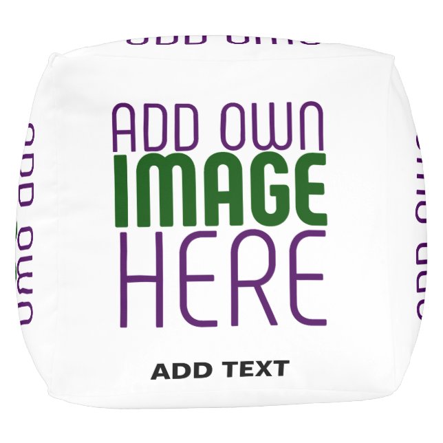  MODERN EDITABLE SIMPLE WHITE IMAGE TEXT TEMPLATE POUF (Top)