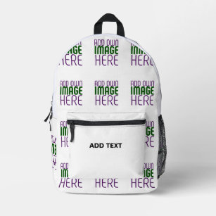 MODERN EDITABLE SIMPLE WHITE IMAGE TEXT TEMPLATE PRINTED BACKPACK