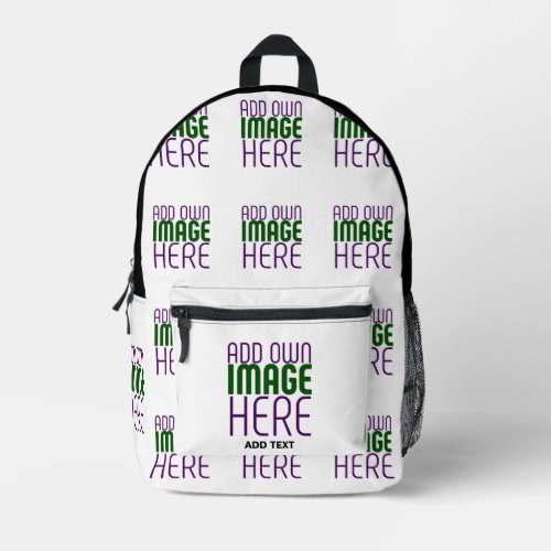 MODERN EDITABLE SIMPLE WHITE IMAGE TEXT TEMPLATE PRINTED BACKPACK