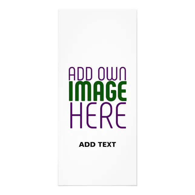 White Rack Word Design MODERN EDITABLE SIMPLE WHITE IMAGE TEXT TEMPLATE RACK CARD | Zazzle