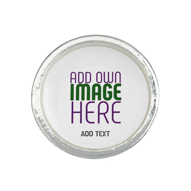 MODERN EDITABLE SIMPLE WHITE IMAGE TEXT TEMPLATE RING (Front)