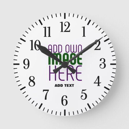 MODERN EDITABLE SIMPLE WHITE IMAGE TEXT TEMPLATE ROUND CLOCK