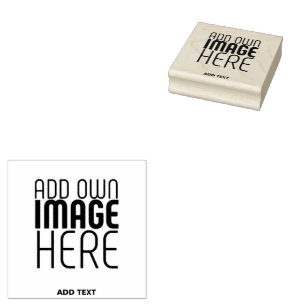 MODERN EDITABLE SIMPLE WHITE IMAGE TEXT TEMPLATE RUBBER STAMP