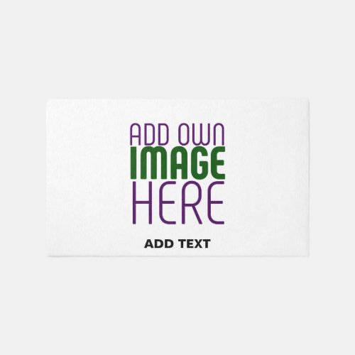 MODERN EDITABLE SIMPLE WHITE IMAGE TEXT TEMPLATE RUG
