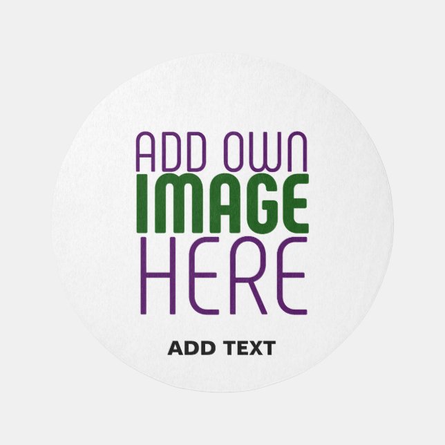 MODERN EDITABLE SIMPLE WHITE IMAGE TEXT TEMPLATE RUG (Front)