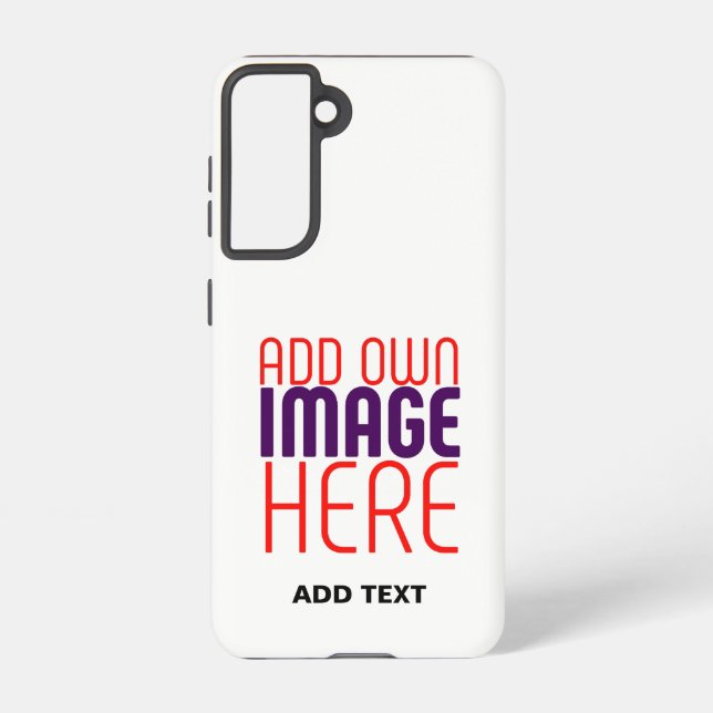 MODERN EDITABLE SIMPLE WHITE IMAGE TEXT TEMPLATE SAMSUNG GALAXY CASE (Back)