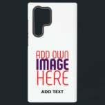 MODERN EDITABLE SIMPLE WHITE IMAGE TEXT TEMPLATE SAMSUNG GALAXY S22 ULTRA CASE<br><div class="desc">THIS IS A DESIGN FITTING FOR CUSTOMERS.YOU CAN CHANGE, RESIZE OR ADD LOGO, PHOTO, TEXT AND COLOURS THE WAY YOU WANT.THANK YOU.</div>