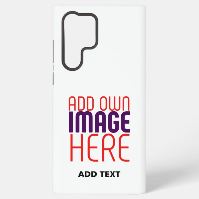 MODERN EDITABLE SIMPLE WHITE IMAGE TEXT TEMPLATE SAMSUNG GALAXY CASE (Back)